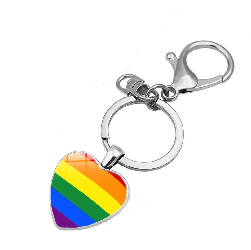 Rainbow LGBT Heart Key Chain 